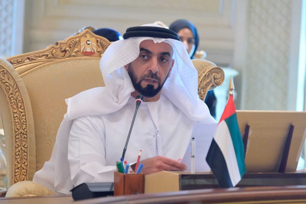 Saif bin Zayed speaking at the World Governments Summit 2026 in Dubai