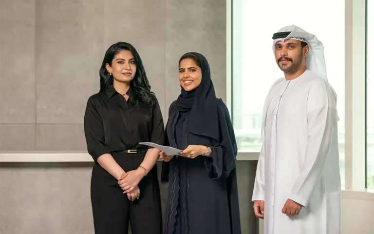 Emirati students and young professionals attending a skills workshop in the UAE