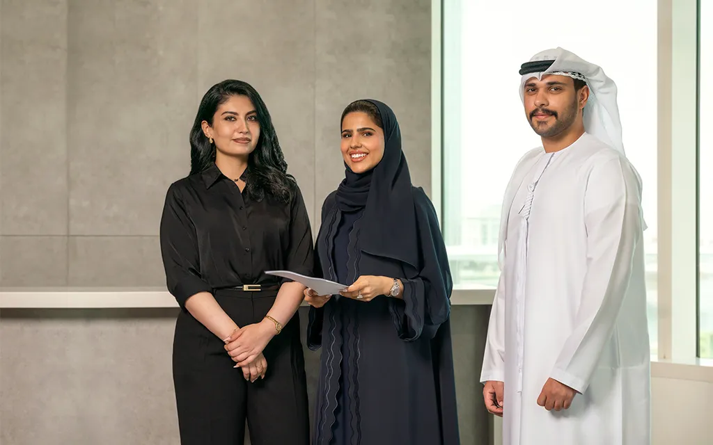 Emirati students and young professionals attending a skills workshop in the UAE