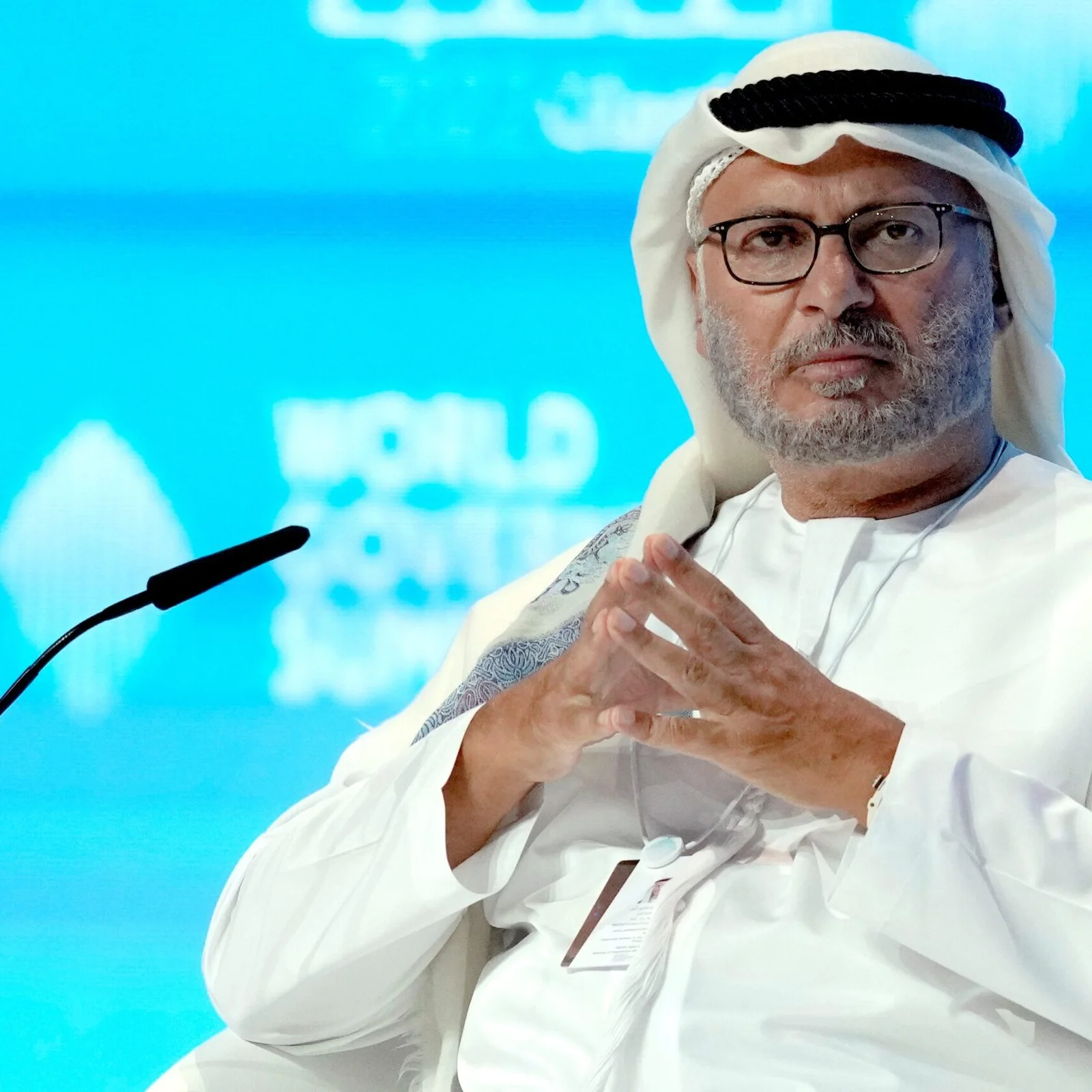 UAE diplomatic adviser Anwar Gargash speaking at a policy forum in Dubai